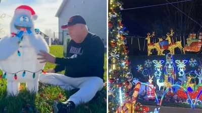 John Reichart has been decorating his entire neighbourhood for four years. (X/@AgusCaribou)