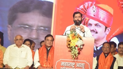 Former chief minister Eknath Shinde took oath as deputy chief minister in the new government after days of uncertainty over whether he would accept the role. (Yogesh Naik/ Hindustan Times) Former chief minister Eknath Shinde took oath as deputy chief minister in the new government after days of uncertainty over whether he would accept the role. (Yogesh Naik/ Hindustan Times)