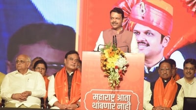 Devendra Fadnavis was chosen as the pick for chief minister after deliberation with senior BJP leaders as well as members of the alliance. He will now begin his second tenure in the position after previously occupying the post from 2014-2019. (Yogesh Naik/Hindustan Times) Devendra Fadnavis was chosen as the pick for chief minister after deliberation with senior BJP leaders as well as members of the alliance. He will now begin his second tenure in the position after previously occupying the post from 2014-2019. (Yogesh Naik/Hindustan Times)