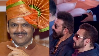 Devendra Fadnavis; Salman Khan and Sanjay Dutt Devendra Fadnavis; Salman Khan and Sanjay Dutt