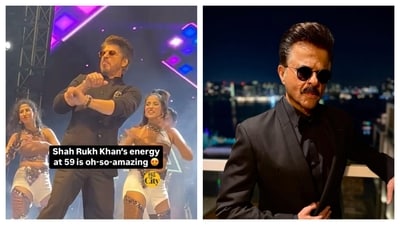 Shah Rukh Khan showed intense energy as he danced but even we could see an Anil Kapoor look about him. Shah Rukh Khan showed intense energy as he danced but even we could see an Anil Kapoor look about him.