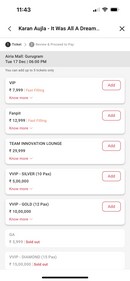 Screenshot of the concert tickets. Screenshot of the concert tickets.