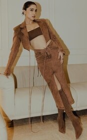 Sharvari in a monotone outfit with a brown skirt (Photo: Instagram) Sharvari in a monotone outfit with a brown skirt (Photo: Instagram)