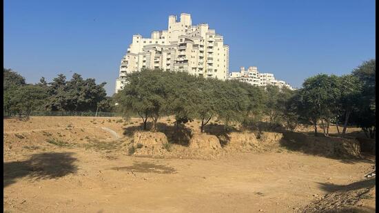 The National Green Tribunal (NGT) has directed the Gurugram Metropolitan Development Authority (GMDA) to rework the changes made in the approved plan to redevelop the Silokhra pond adjacent to the Signature Tower crossing within the next 10 days. (HT PHOTO)