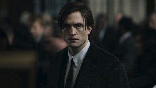 Robert Pattinson as Bruce Wayne in a still from The Batman.
