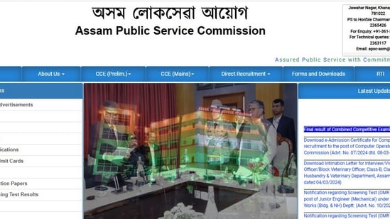 APSC CCE Result: Chiranjeev Phukan tops ACS, Partha Pratim Sarmah in ACS (official website)