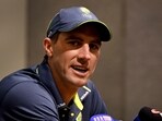Australia's captain Pat Cummins speaks to the media during a press conference at the Adelaide Oval Australia's captain Pat Cummins speaks to the media during a press conference at the Adelaide Oval