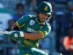 JP Duminy plays a shot during an ODI against India in 2018.
