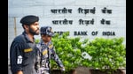 Mumbai: Security personnal outside the Reserve Bank of India headquarters, in Mumbai, Friday, Dec. 6, 2024. The RBI on Friday raised the inflation projection for current fiscal year to 4.8 per cent from 4.5 per cent with Governor Shaktikanta Das saying lingering food price pressures are likely to keep headline inflation elevated in the December quarter. (PTI Photo/Shashank Parade) (PTI)