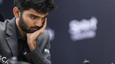 D Gukesh during the ninth game of the World Chess Championship against China’s Ding Liren, in Singapore on Thursday. (PTI) D Gukesh during the ninth game of the World Chess Championship against China’s Ding Liren, in Singapore on Thursday. (PTI)
