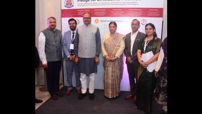 Deputy chief minister Brajesh Pathak and others at the National Conclave on Anaemia Reduction, in Lucknow on Friday (Sourced) Deputy chief minister Brajesh Pathak and others at the National Conclave on Anaemia Reduction, in Lucknow on Friday (Sourced)