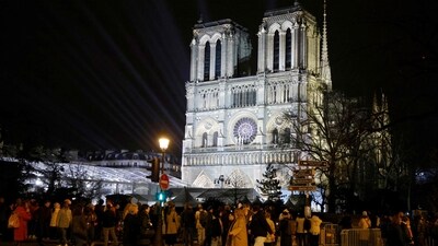 The reopening this weekend of Notre Dame is a succession of ceremonies to breathe life back into the iconic cathedral and celebrate the recovery from its devastating fire in 2019. (AFP)