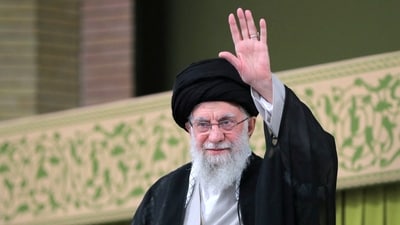 Iran's Supreme Leader Ayatollah Ali Khamenei waves during a meeting with students in Tehran. (File) (via REUTERS)