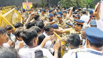 Mumbai, India – Dec 06, 2024: Follower of Dr Babasaheb Ambedkar visit Chaityabhoomi, at Shivaji Park on the eve of Dr Babasaheb Ambedkar Death Anniversary, at Dadar, in Mumbai, India, Friday, Dec 06, 2024. (Photo by Bhushan Koyande/HT Photo) Mumbai, India – Dec 06, 2024: Follower of Dr Babasaheb Ambedkar visit Chaityabhoomi, at Shivaji Park on the eve of Dr Babasaheb Ambedkar Death Anniversary, at Dadar, in Mumbai, India, Friday, Dec 06, 2024. (Photo by Bhushan Koyande/HT Photo)