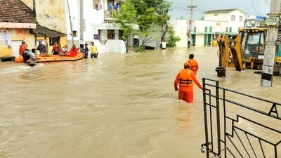 Villupuram: NDRF personnel conduct rescue and relief work in a flood hit area in the aftermath of Cyclone Fengal, at Arakandanallur in Villupuram district of Tamil Nadu. (File image) (PTI) Villupuram: NDRF personnel conduct rescue and relief work in a flood hit area in the aftermath of Cyclone Fengal, at Arakandanallur in Villupuram district of Tamil Nadu. (File image) (PTI)