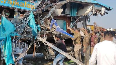 Police officer said the driver allegedly lost control and crashed into the water tanker. (HT photo)
