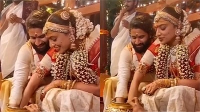 Naga Chaitanya and Sobhita Dhulipala enjoying the ring game post their wedding. (Instagram)
