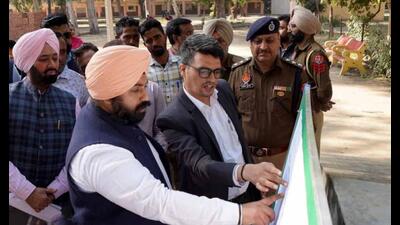 State education minister Harjot Singh Bains at the event in Ludhiana on Friday. (HT Photo)