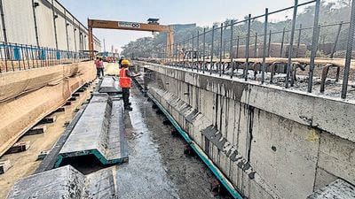 The PCMC to Nigdi (Bhakti Shakti) extension is an elevated line with a total length of 4.51 kilometre. (HT PHOTO) The PCMC to Nigdi (Bhakti Shakti) extension is an elevated line with a total length of 4.51 kilometre. (HT PHOTO)