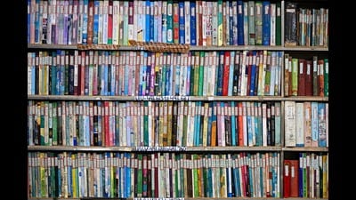 This photograph taken on October 22, 2024 shows a collection of Urdu books stacked at the Hazrat Shah Waliullah public library, in Urdu Bazar in the old quarters of Delhi. (Photo by Sajjad HUSSAIN / AFP) (AFP) This photograph taken on October 22, 2024 shows a collection of Urdu books stacked at the Hazrat Shah Waliullah public library, in Urdu Bazar in the old quarters of Delhi. (Photo by Sajjad HUSSAIN / AFP) (AFP)