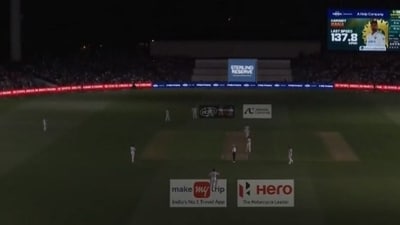 Lights go off at the Adelaide Oval during pink-ball Test between India and Australia. (Screengrab - X ) Lights go off at the Adelaide Oval during pink-ball Test between India and Australia. (Screengrab - X )