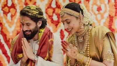 Naga Chaitanya and Sobhita Dhulipala wedding pic. Naga Chaitanya and Sobhita Dhulipala wedding pic.