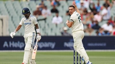 Scott Boland almost got KL Rahut out (Getty) Scott Boland almost got KL Rahut out (Getty)