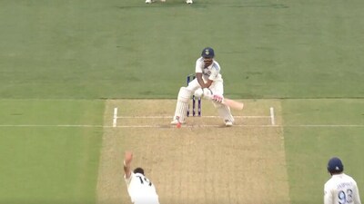 Nitish Reddy attempts a reverse-scoop six against Scott Boland (X) Nitish Reddy attempts a reverse-scoop six against Scott Boland (X)