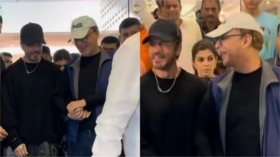 Shah Rukh Khan spotted with Vidhu Vinod Chopra. (Instagram) Shah Rukh Khan spotted with Vidhu Vinod Chopra. (Instagram)