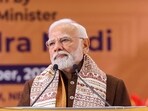 Prime Minister Narendra Modi addresses the gathering during an event at Bharat Mandapam in New Delhi. Prime Minister Narendra Modi addresses the gathering during an event at Bharat Mandapam in New Delhi.