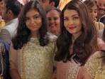 Aishwarya Rai was seen with daughter Aaradhya Bachchan at a wedding.