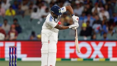 Nitish Kumar Reddy once again showed some courage with the bat and tackled the tough phase with 15-run* knock to forge a partnership with Rishabh Pant. (AP) Nitish Kumar Reddy once again showed some courage with the bat and tackled the tough phase with 15-run* knock to forge a partnership with Rishabh Pant. (AP)