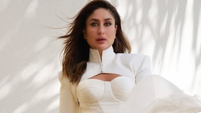Kareena Kapoor wore a whimsical gown with a tailored jacket. (Instagram) Kareena Kapoor wore a whimsical gown with a tailored jacket. (Instagram)