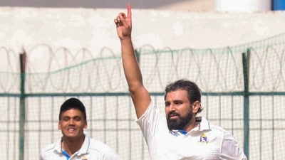 Mohammed Shami celebrates a wicket (PTI) Mohammed Shami celebrates a wicket (PTI)