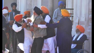 Police on Saturday questioned the sons of former militant Narain Singh Chaura, who made an assassination bid on Shiromani Akali Dal (SAD) president and former deputy CM Sukhbir Singh Badal on December 4. (HT File)
