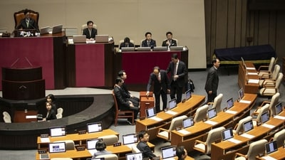 Lawmakers rejected a bill calling for the appointment of a special prosecutor to investigate South Korean First Lady Kim Keon Hee (Bloomberg) Lawmakers rejected a bill calling for the appointment of a special prosecutor to investigate South Korean First Lady Kim Keon Hee (Bloomberg)
