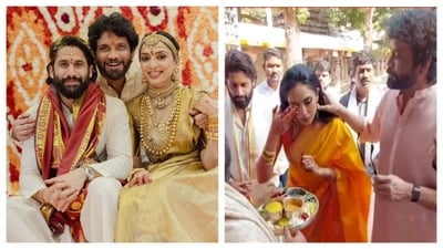 Nagarjuna is caring for daughter-in-law Sobhita Dhulipala like a daughter. Nagarjuna is caring for daughter-in-law Sobhita Dhulipala like a daughter.