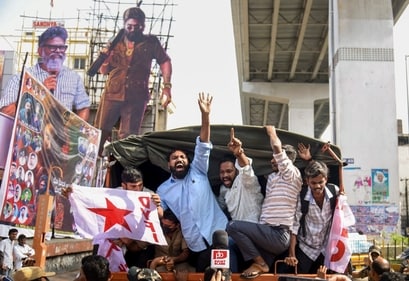 Fans cheer for Allu Arjun on Pushpa 2 release. (PTI)