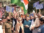 TMC leader Kunal Ghosh during a protest rally against alleged atrocities on minorities in Bangladesh, in Kolkata on Sunday. (ANI Photo)