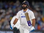 India's captain Rohit Sharma walks off the field after losing his wicket during the day two of the second Test India's captain Rohit Sharma walks off the field after losing his wicket during the day two of the second Test