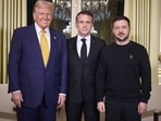 Volodymyr Zelensky ripped over casual fashion choice during meeting with Donald Trump and Emmanuel Macron (Photo by HANDOUT / UKRAINIAN PRESIDENTIAL PRESS SERVICE / AFP) 