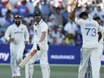 Mohammed Siraj, right, gestures at Travis Head after his dismissal on Day 2 of the second Test, in Adelaide on Saturday Mohammed Siraj, right, gestures at Travis Head after his dismissal on Day 2 of the second Test, in Adelaide on Saturday