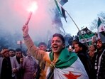 Syrians living in Turkey celebrate after Syrian rebels announced that they had ousted President Bashar al-Assad in Syria, in Istanbul, Turkey, December 8, 2024.
