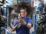 Sunita Williams interacted with students, discussing drinking in space during a virtual session.
