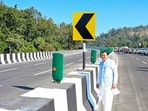 Uttarakhand Chief Minister Pushkar Singh Dhami during inspection of the construction works of Delhi-Dehradun expressway. 