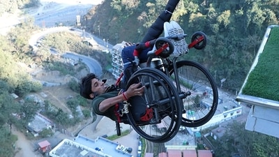In Rishikesh, a wheelchair-bound man conquered India's highest bungee jump at 117m. (Instagram/himalayanbungy) In Rishikesh, a wheelchair-bound man conquered India's highest bungee jump at 117m. (Instagram/himalayanbungy)