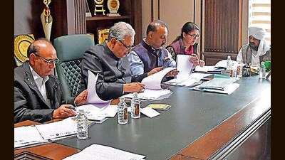 A Congress screening committee meeting underway at Ludhiana on Sunday. (Manish/HT) A Congress screening committee meeting underway at Ludhiana on Sunday. (Manish/HT)