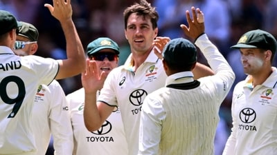 Australia skipper Pat Cummins' five-fer at the Adelaide Oval helped Australia seal the win within 7 sessions to level the series at 1-1. (AFP) Australia skipper Pat Cummins' five-fer at the Adelaide Oval helped Australia seal the win within 7 sessions to level the series at 1-1. (AFP)