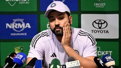 Rohit Sharma at a press conference in Australia. (AFP) Rohit Sharma at a press conference in Australia. (AFP)