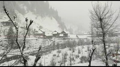 Kupwara recorded a temperature 0.1 degree Celsius after fresh snowfall on Sunday. (PTI) Kupwara recorded a temperature 0.1 degree Celsius after fresh snowfall on Sunday. (PTI)